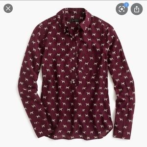 J. Crew Popover Shirt in Terrier Print